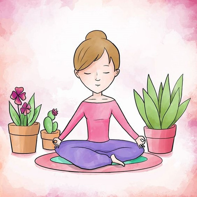 Thiền định, hít thở sâu và tập yoga